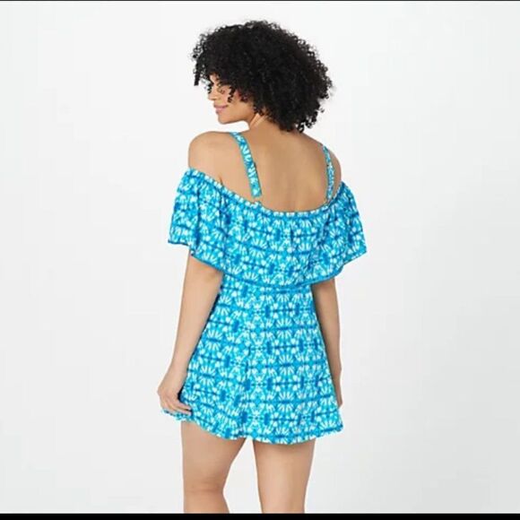 Fit 4 U Off the Shoulder Swim Dress - Picture 2 of 4